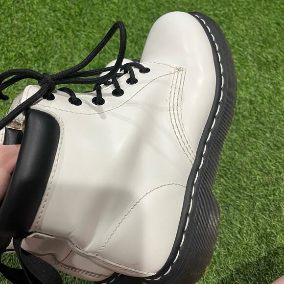 Dr. Martens Smooth White Leather Boots main image 4